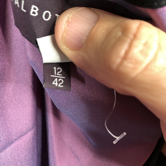 Talbots Runhof Dress Womens 12 Black Ruched Long Sleeve Event Occasion Formal - Picture 7 of 13